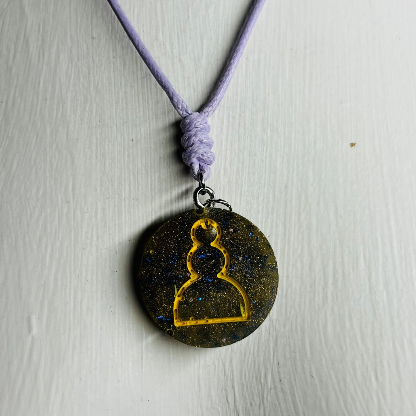 Dark Green Pawn - Handmade Resin Chess Necklace