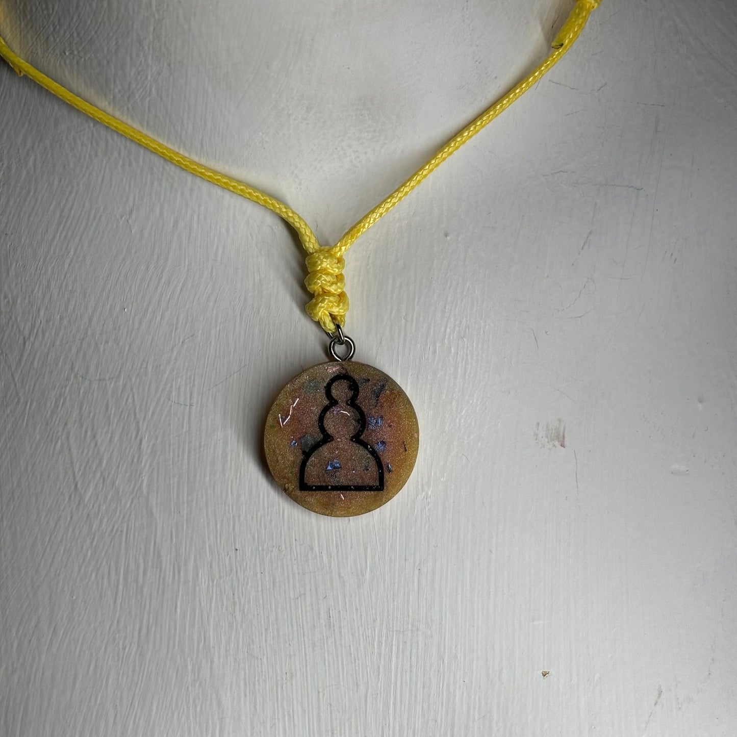Classic Yellow Pawn - Handmade Resin Chess Necklace