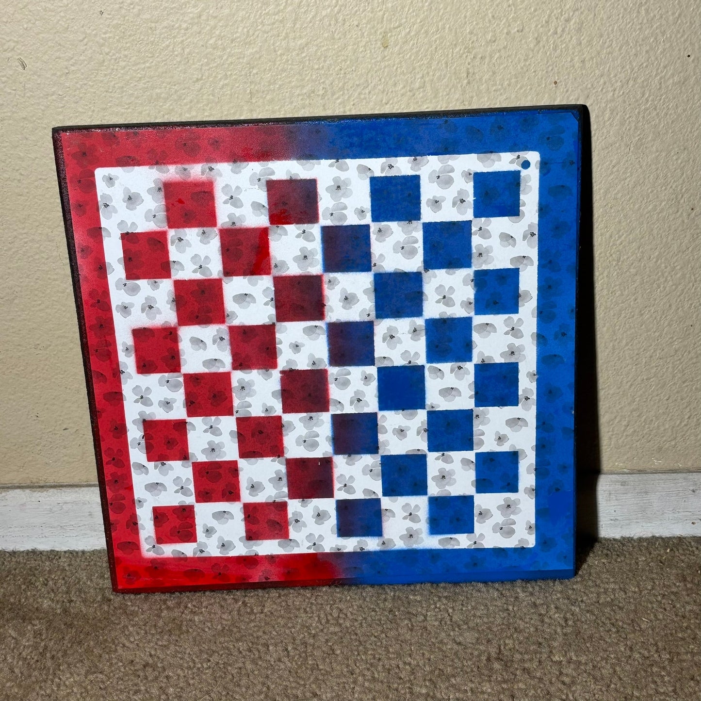 Blue & Red - Scrapbook Chess Board