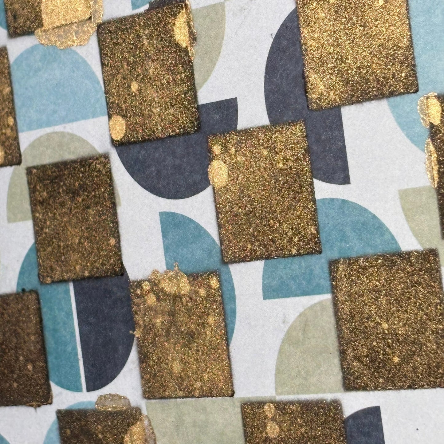 Aqua Blue Gold - Scrapbook Chess Board
