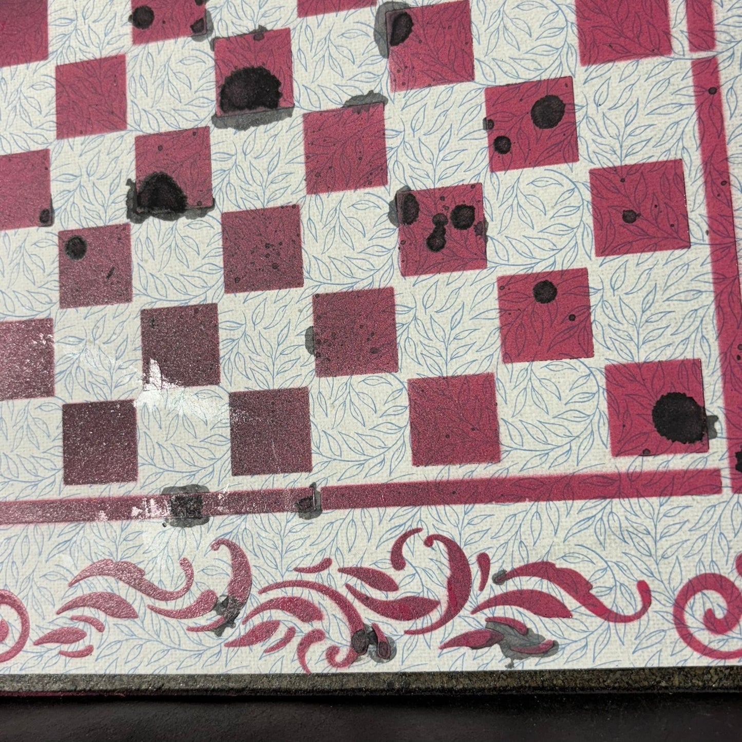 Tattered Pink - Scrapbook Chess Board