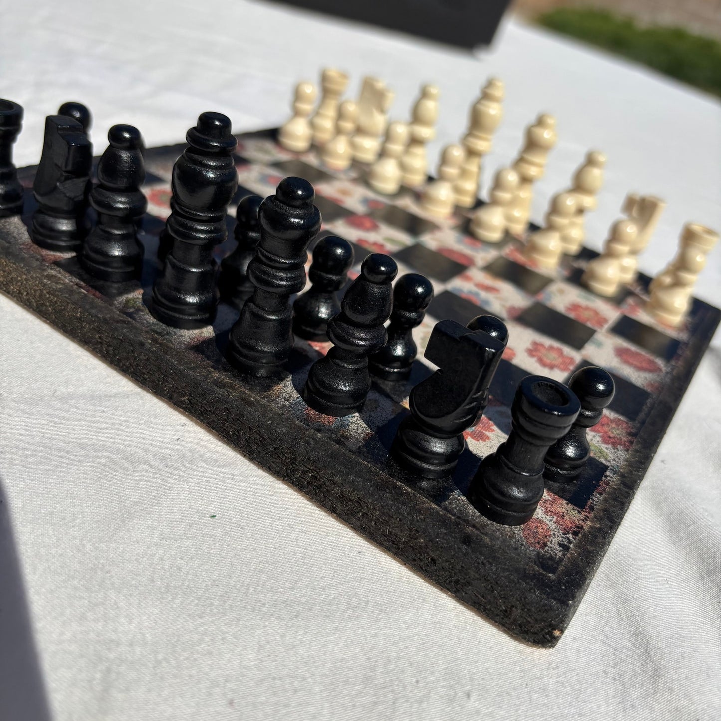 Vintage Flowers - Scrapbook Chess Set