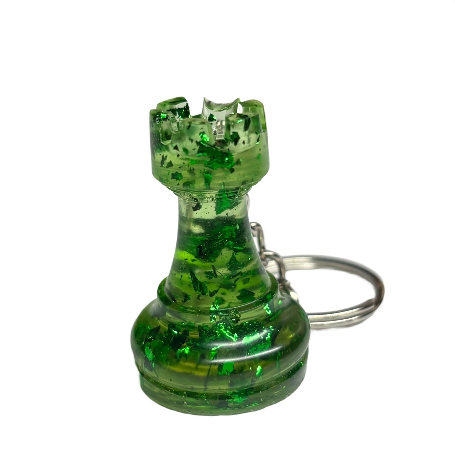 Green Translucent Rook - Handmade Resin Keychain