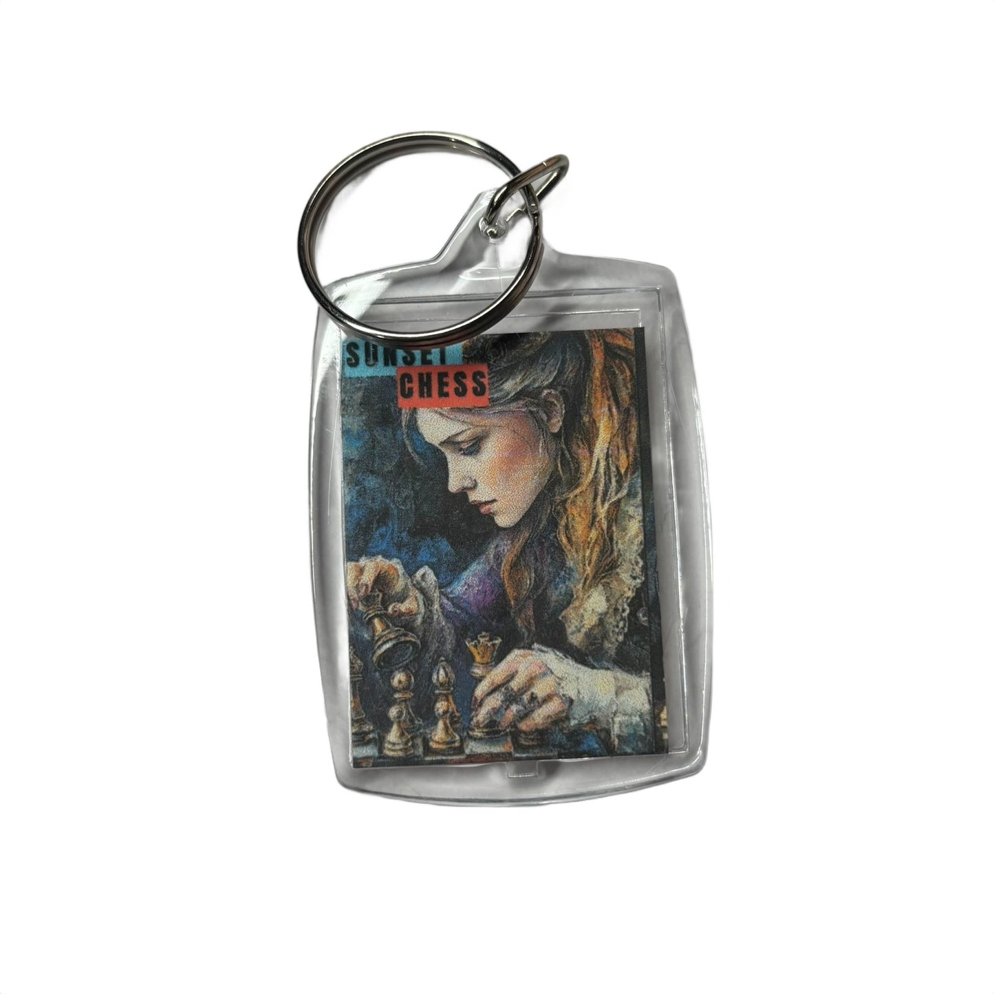 Young Woman - Chess  Photo Keychain