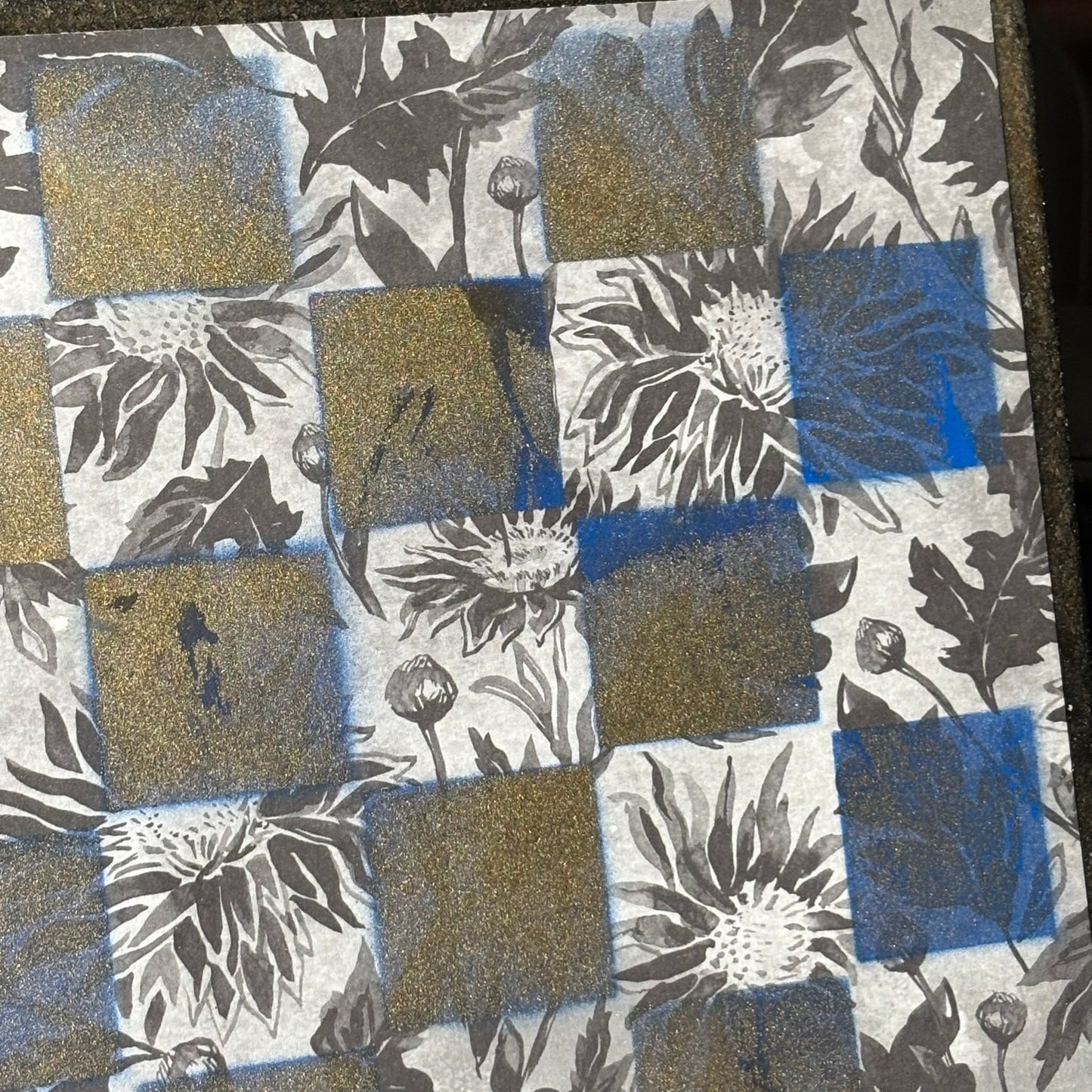 Golden Blue - Scrapbook Chess Board