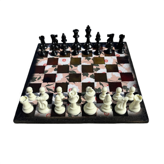 Vintage Flowers - Scrapbook Chess Set