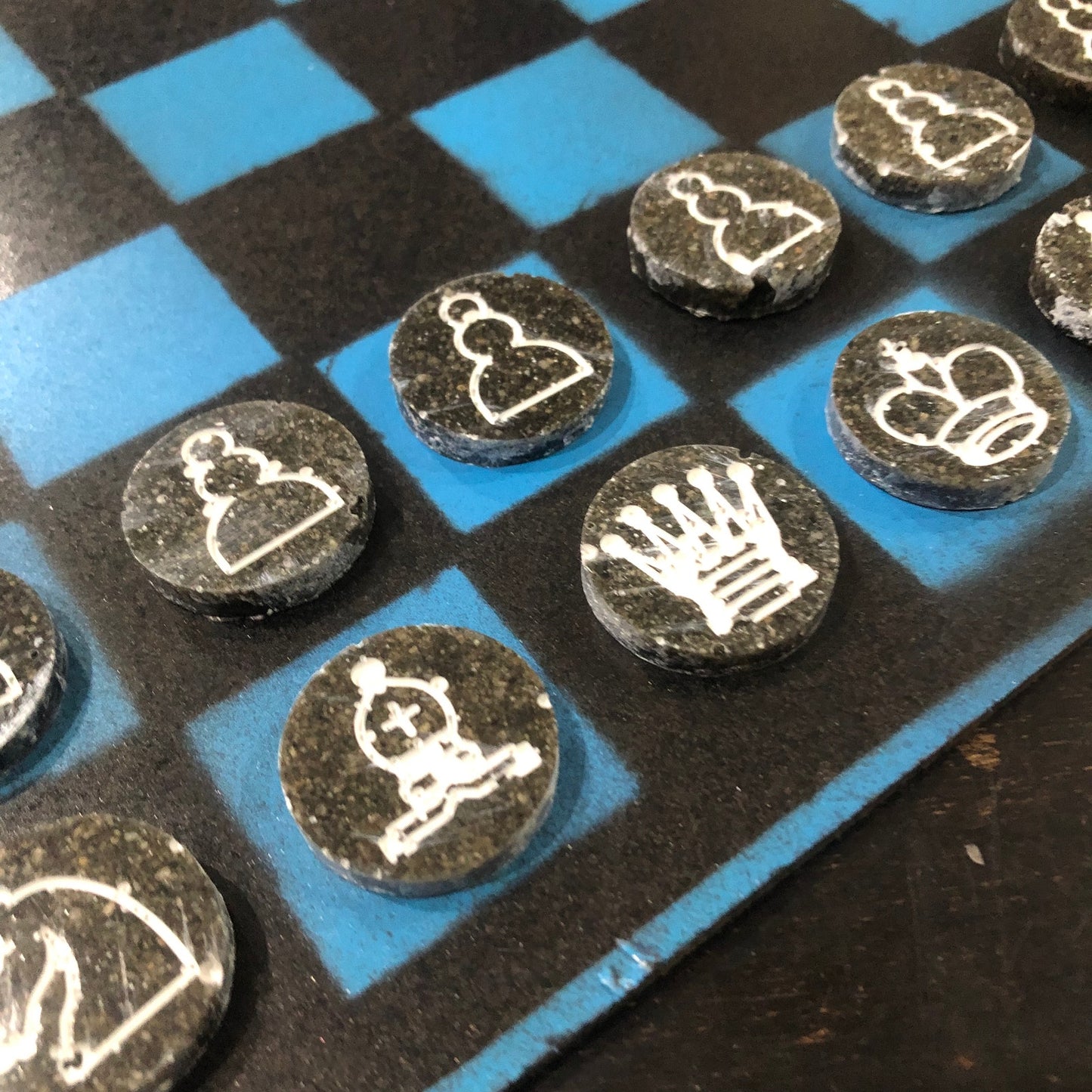 Black & Blue - Painted Chess Set