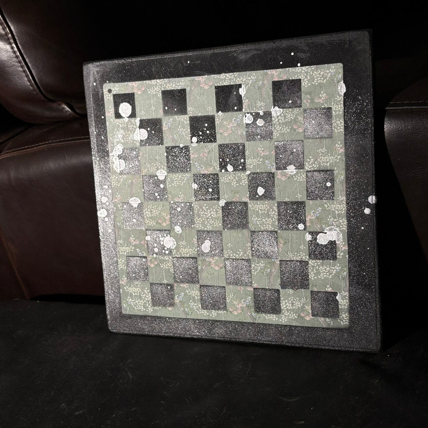 Vintage Green - Scrapbook Chess Board