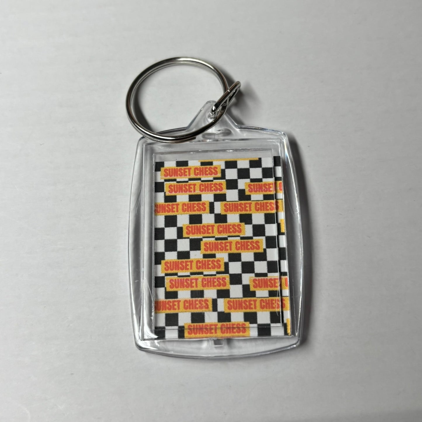 Aliens And Chess Oh My! - Sunset Chess Photo Keychain