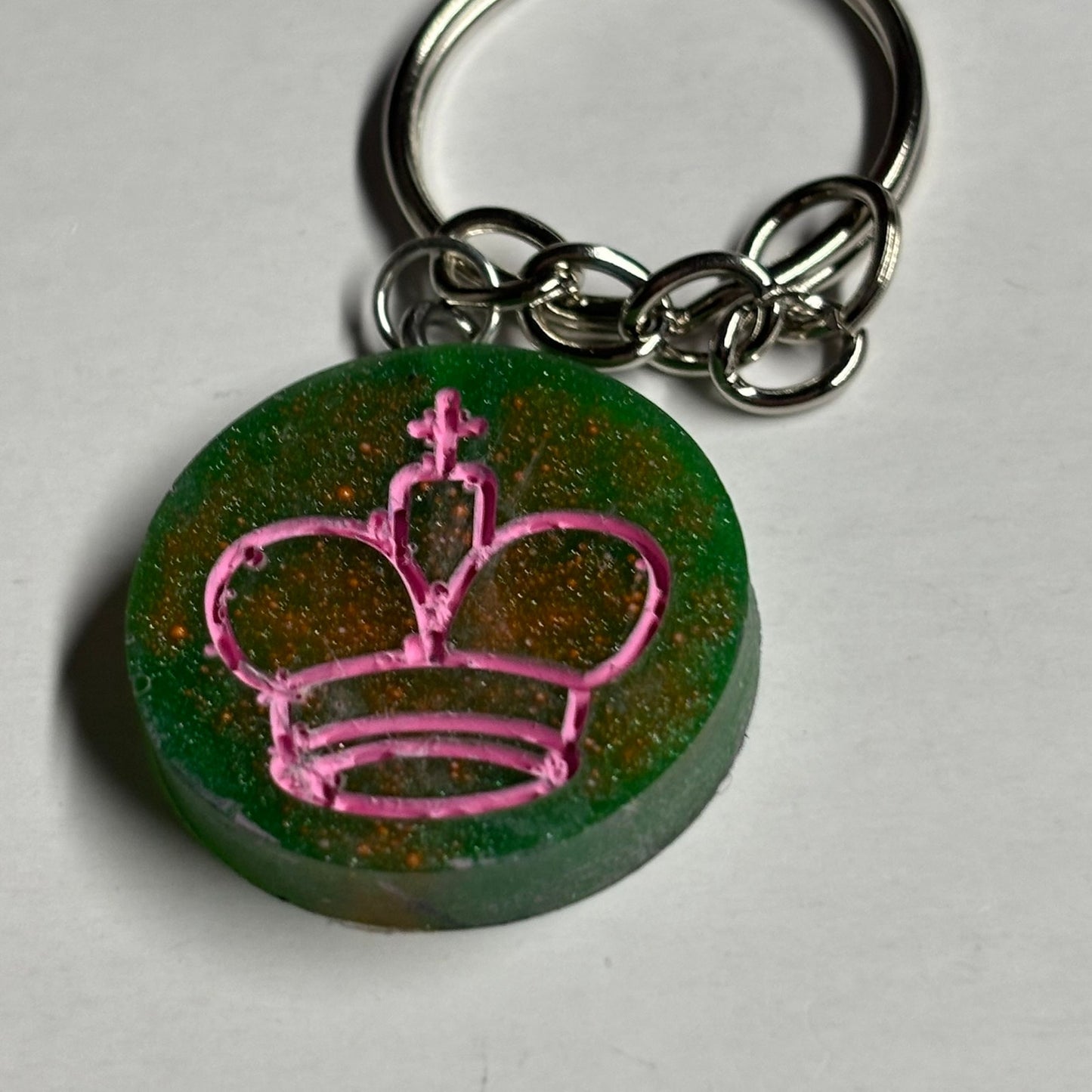 Green Pink King - Handmade Resin Keychain