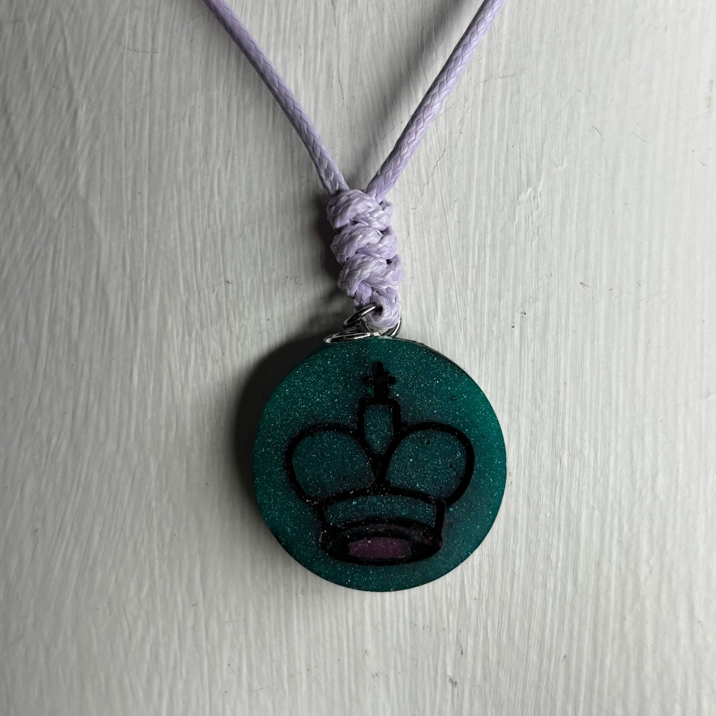 Dark Green King - Handmade Resin Chess Necklace