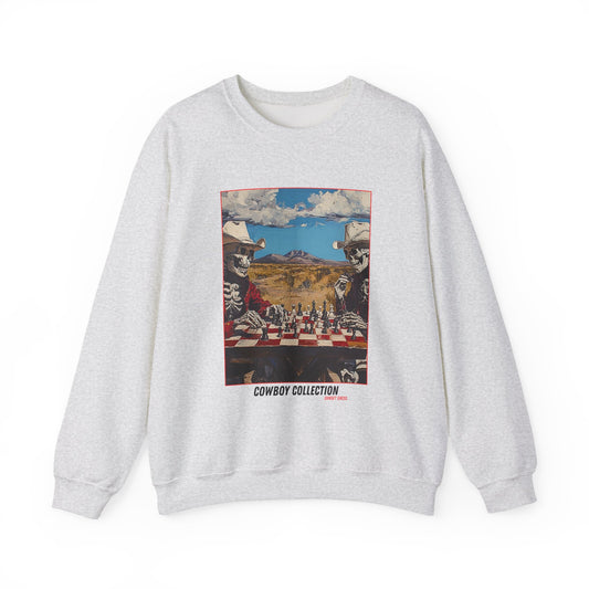 A Brothers Dual - Gray Chess Crewneck Sweater