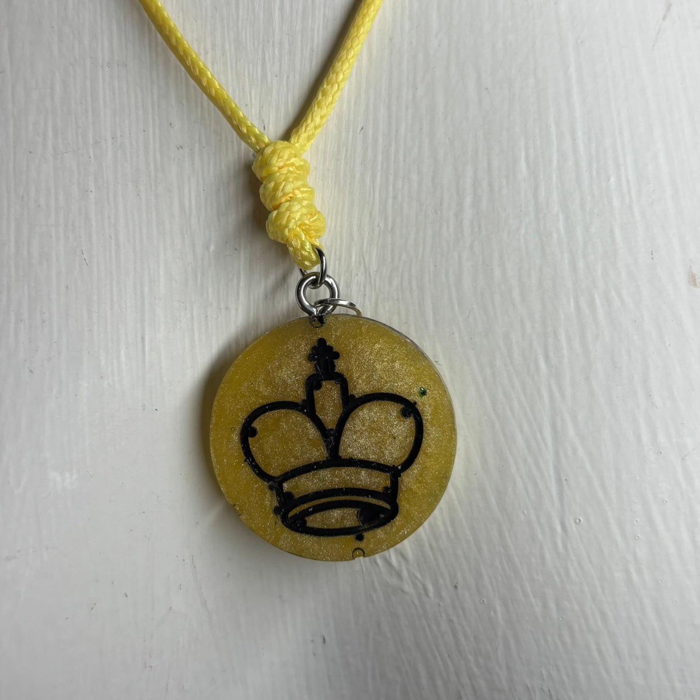 Yellow King - Handmade Resin Chess Necklace