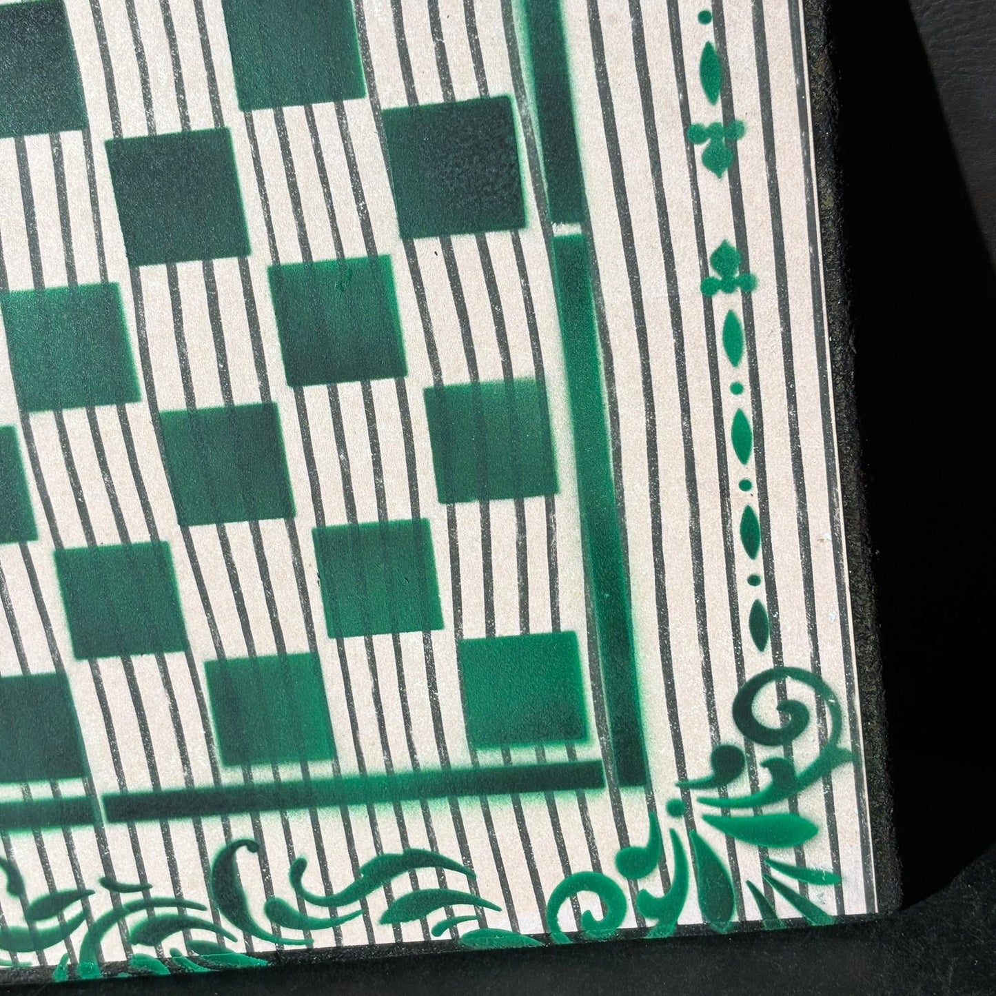 Lined Green - Scrapbook Chess Board