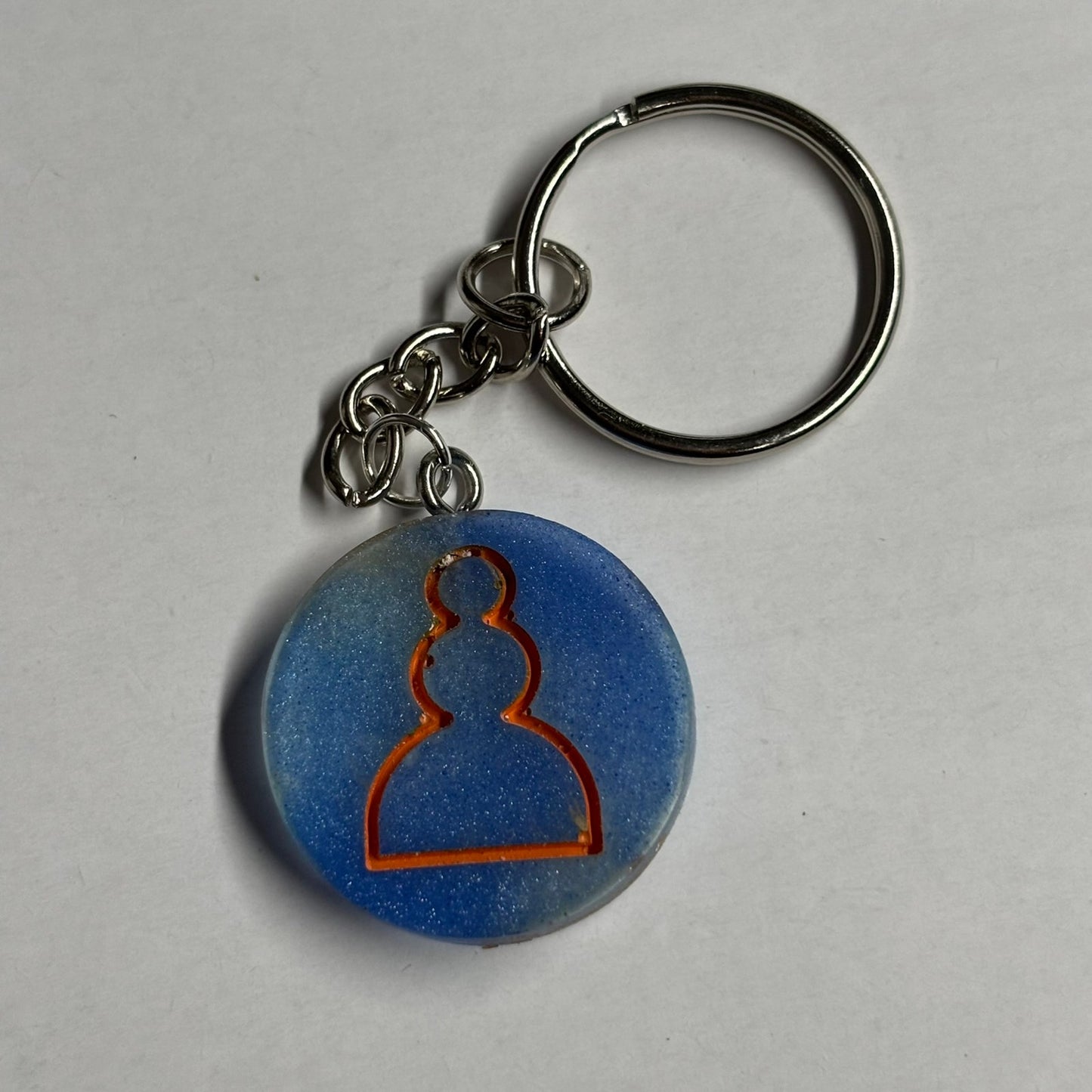 Blue Orange Pawn - Handmade Resin Keychain