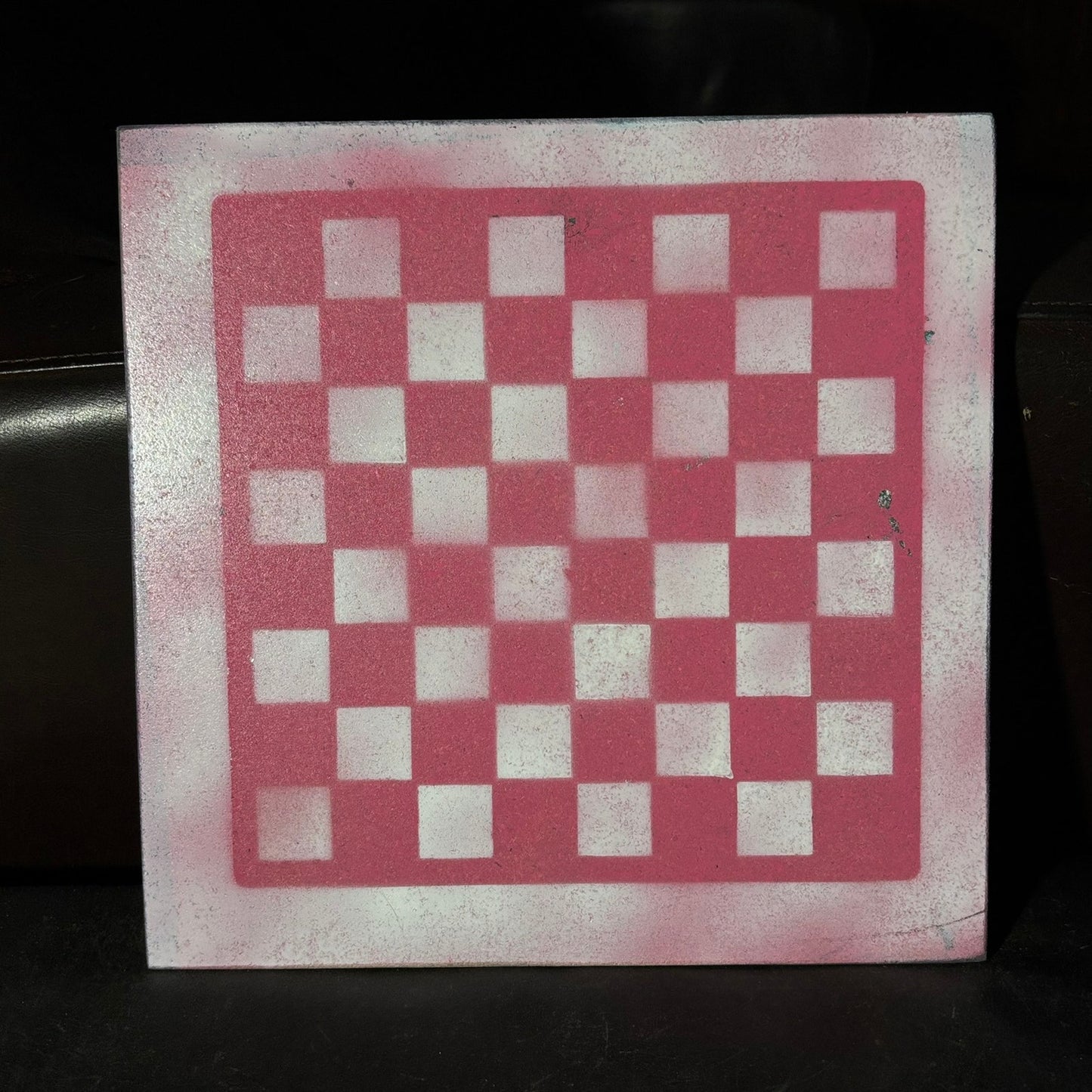 Pink & White - Painted Chess Board
