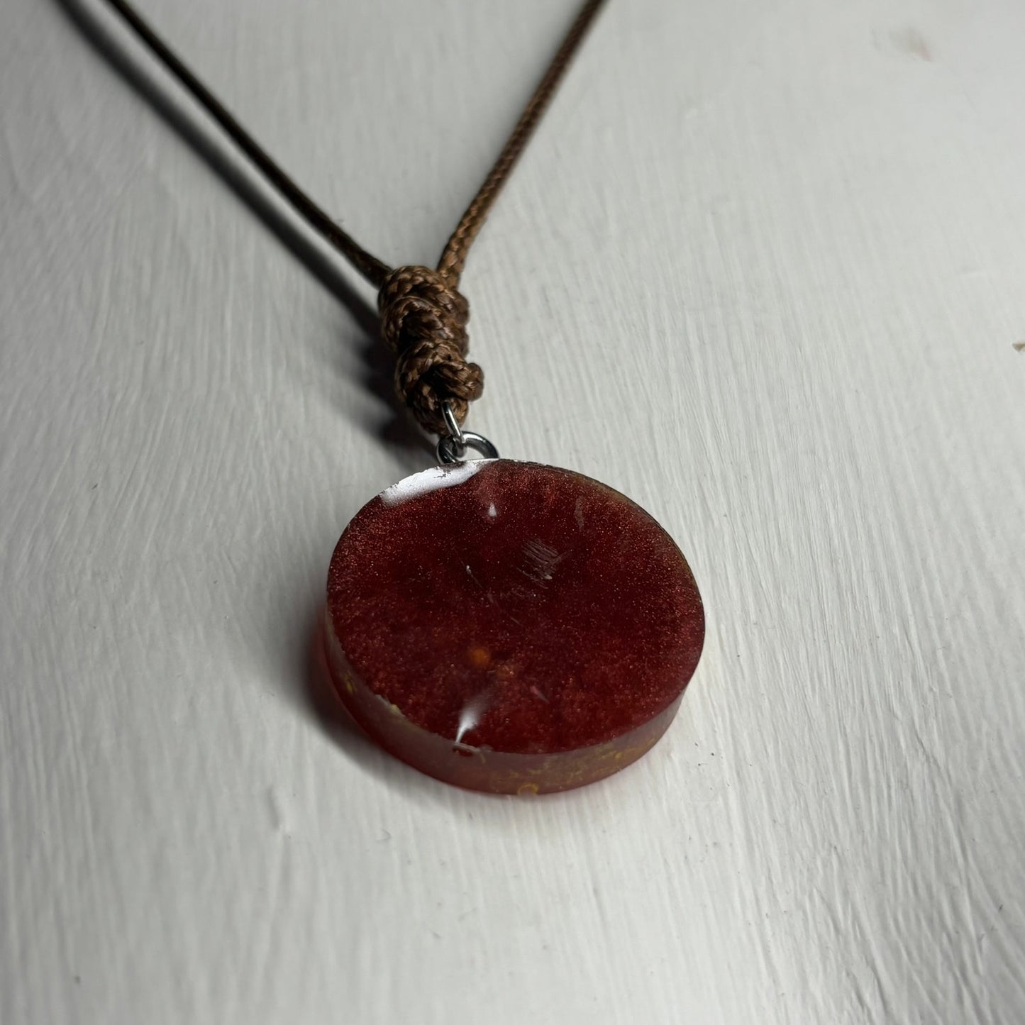 Dark Amber Pawn - Handmade Resin Chess Necklace