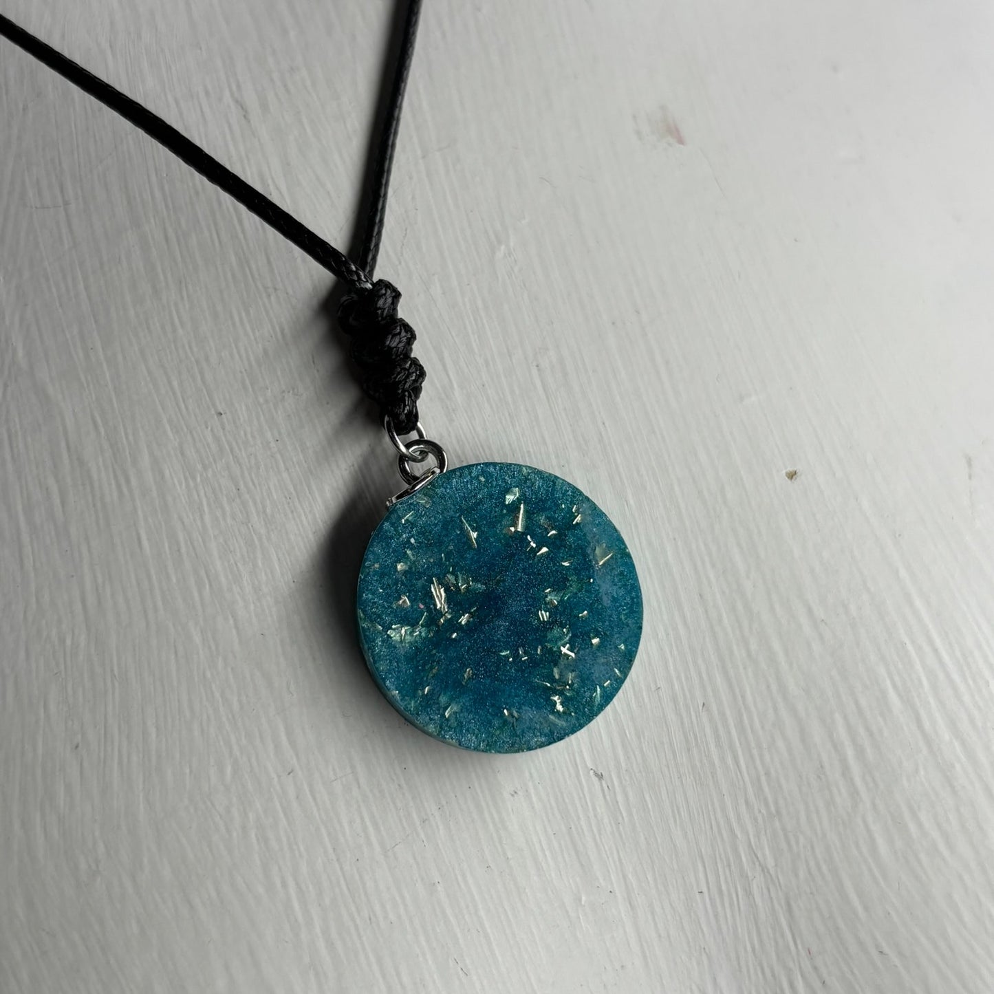 Blue Ice Knight - Handmade Resin Chess Necklace