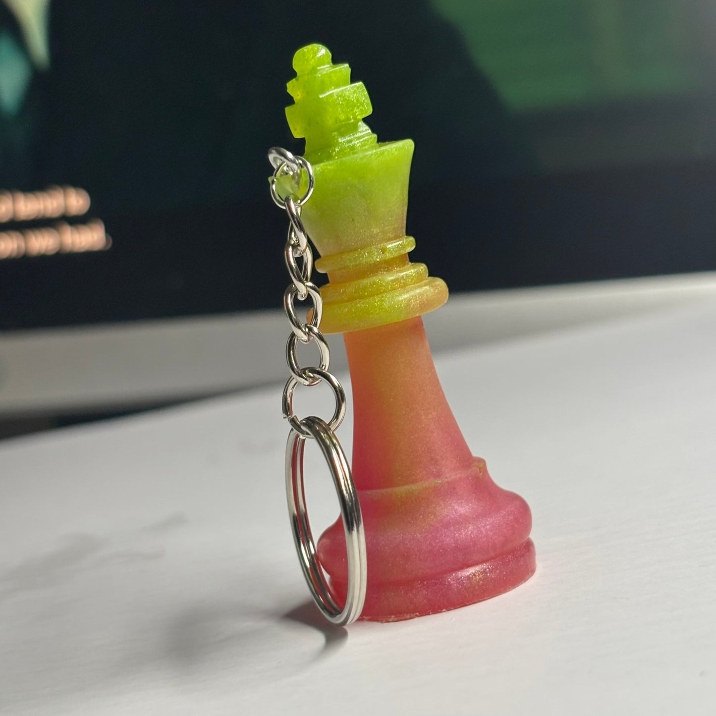 Pink/Green Shade King - Handmade Resin Keychain