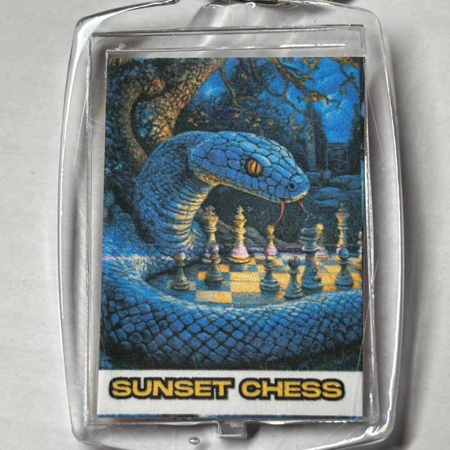 Blue Snake - Chess  Photo Keychain