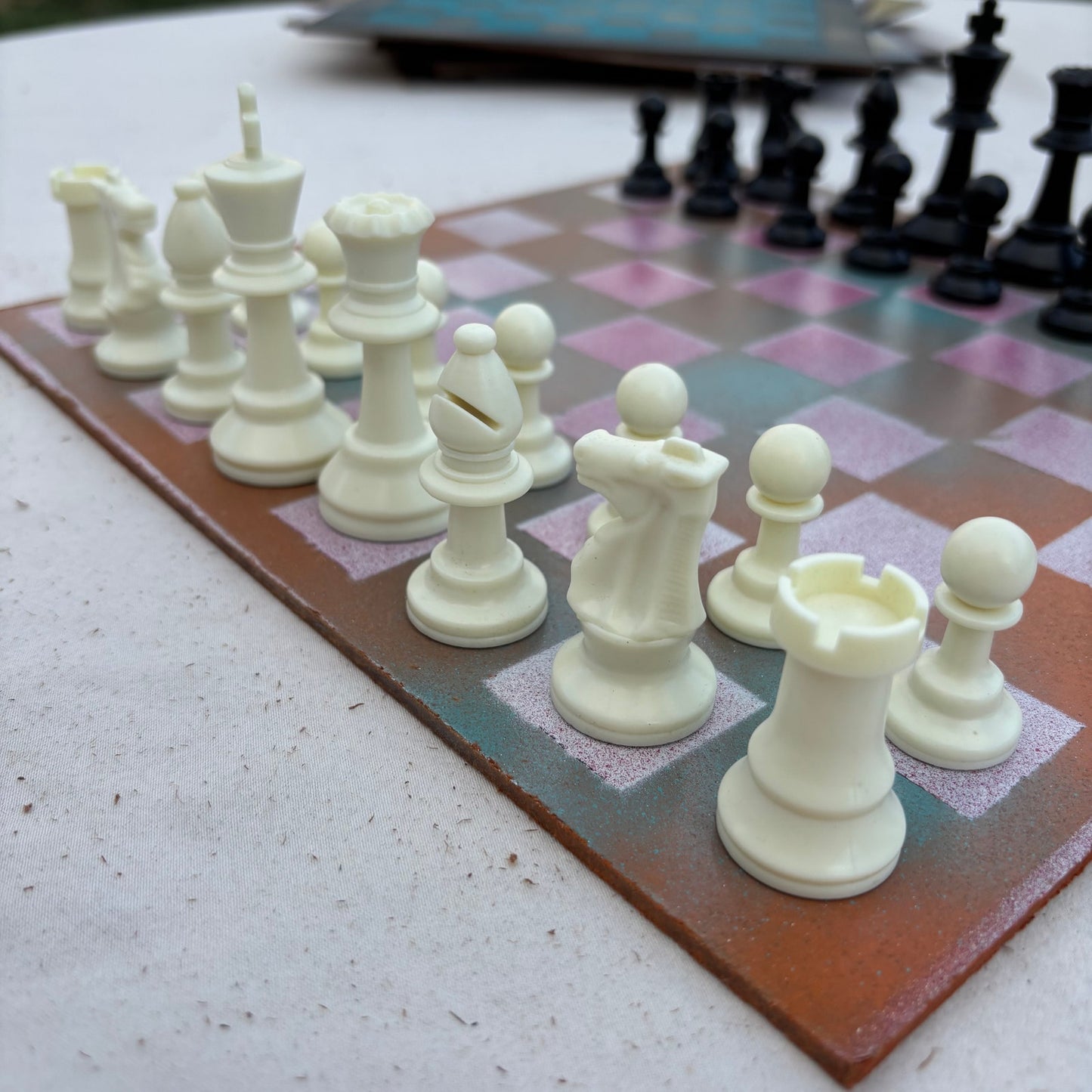 Pink Mist - Painted Chess Set