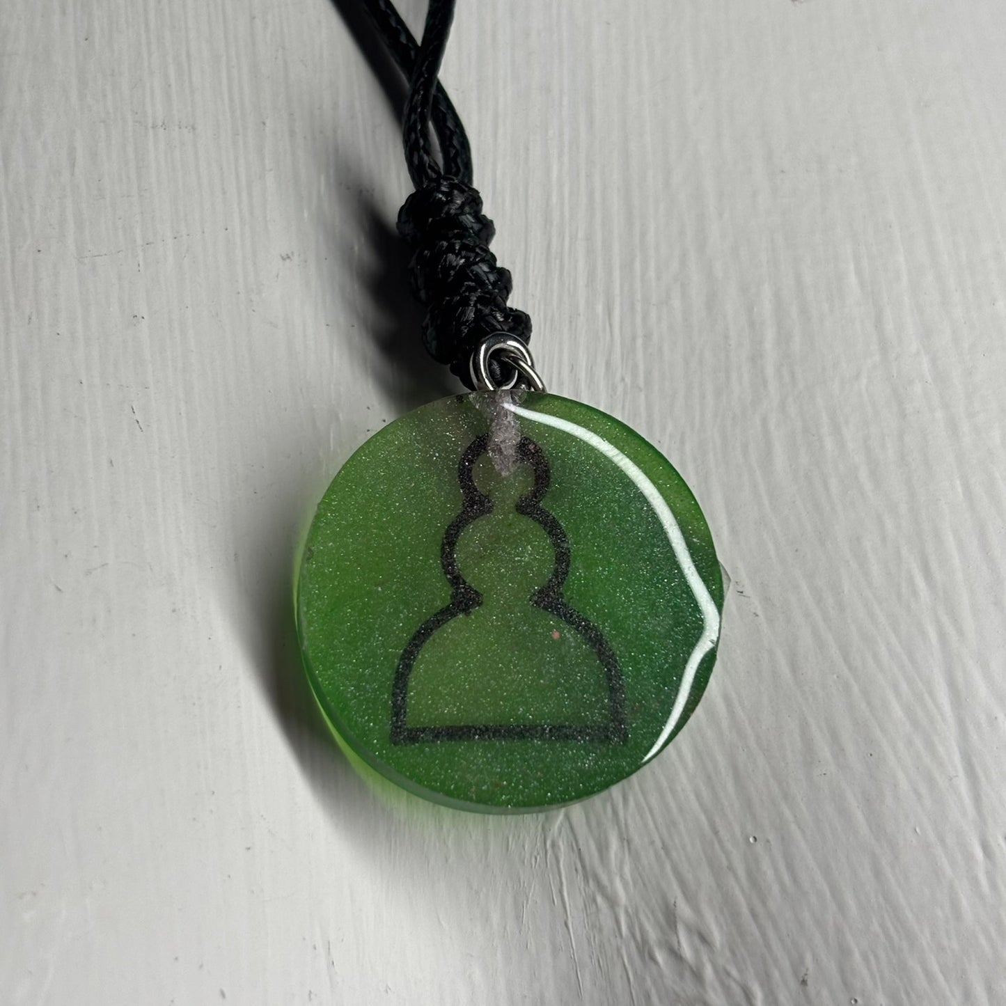 Green Pawn - Handmade Resin Chess Necklace