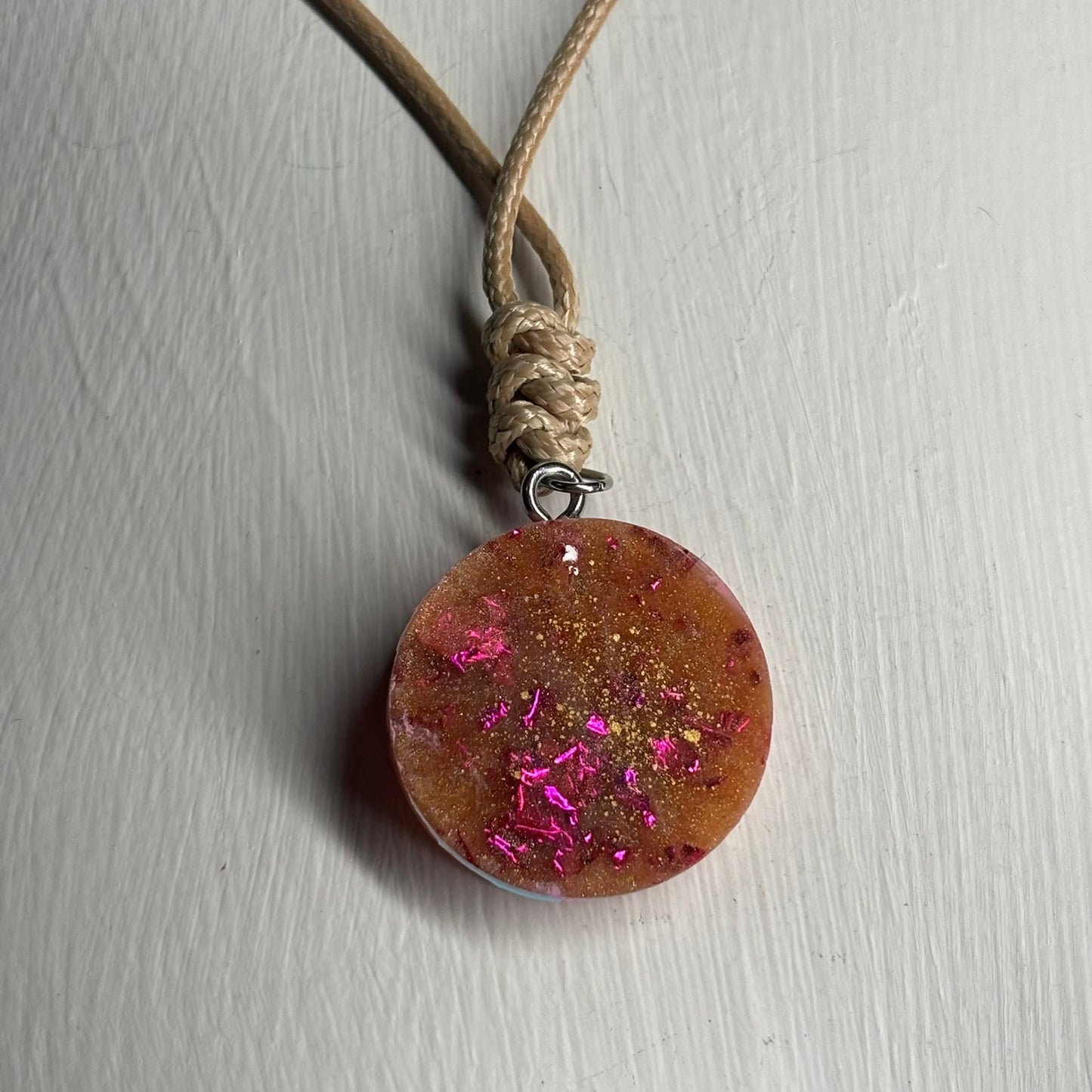 Vintage Pink Pawn - Handmade Resin Chess Necklace