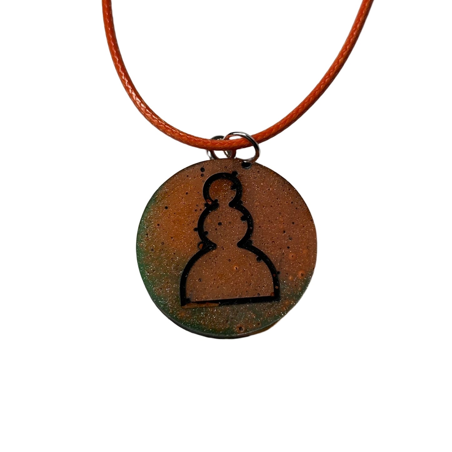Orange Pawn - Handmade Resin Chess Necklace