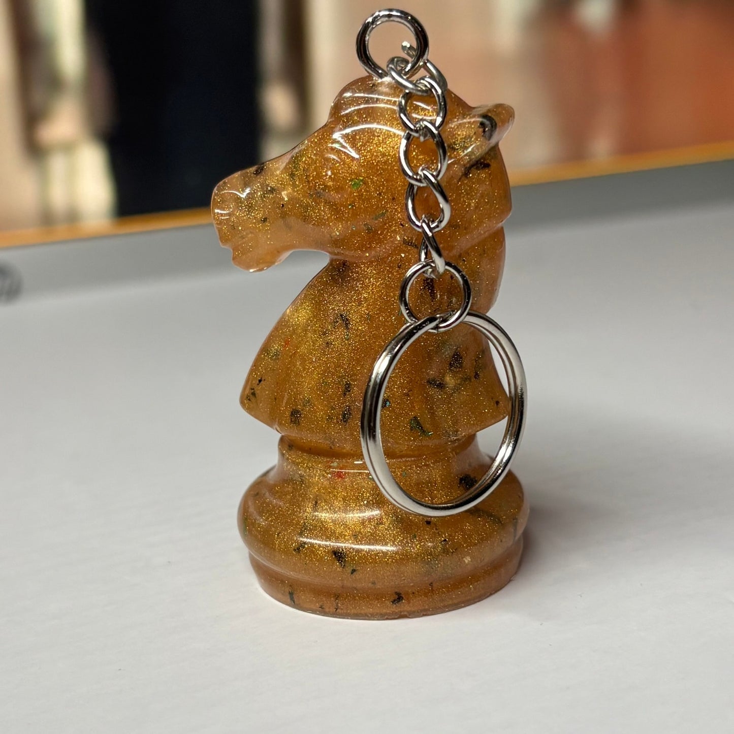 Spotted Royal Yellow Knight - Handmade Resin Keychain - Large Edition