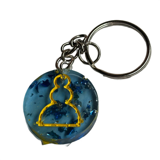 Blu Translucent Pawn - Handmade Resin Keychain - Flat Edition