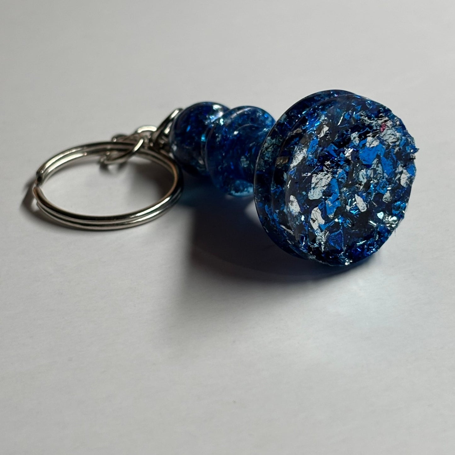 Blue Crystal Bishop - Handmade Resin Keychain