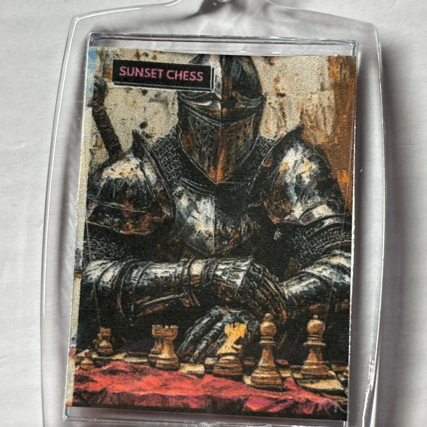 Silver Knight - Chess  Photo Keychain