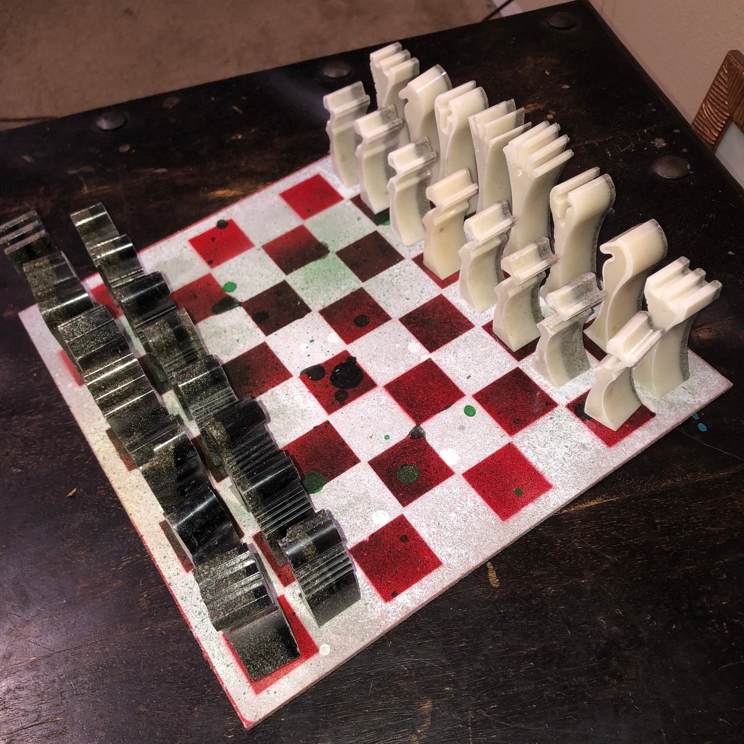 Space Red Royal- Painted Chess Set