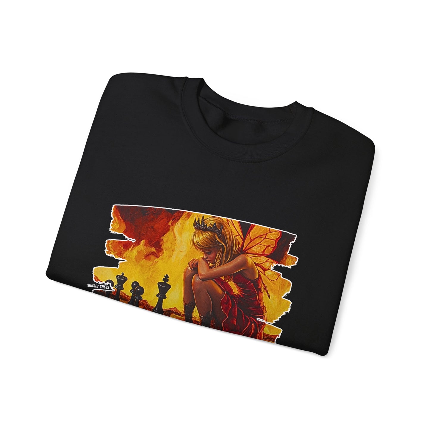 Fire Fairy - Black Chess Crewneck Sweater