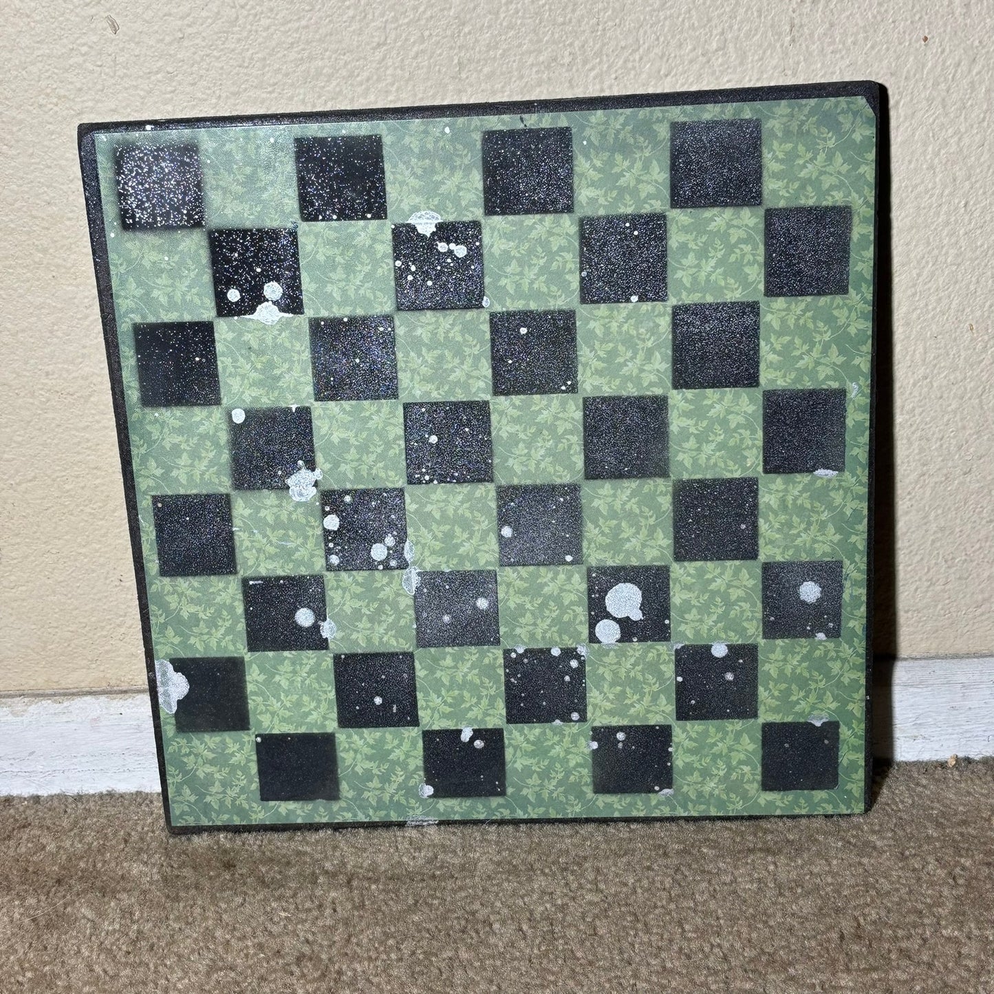 Chrome Drip Green - Scrapbook Chess Board