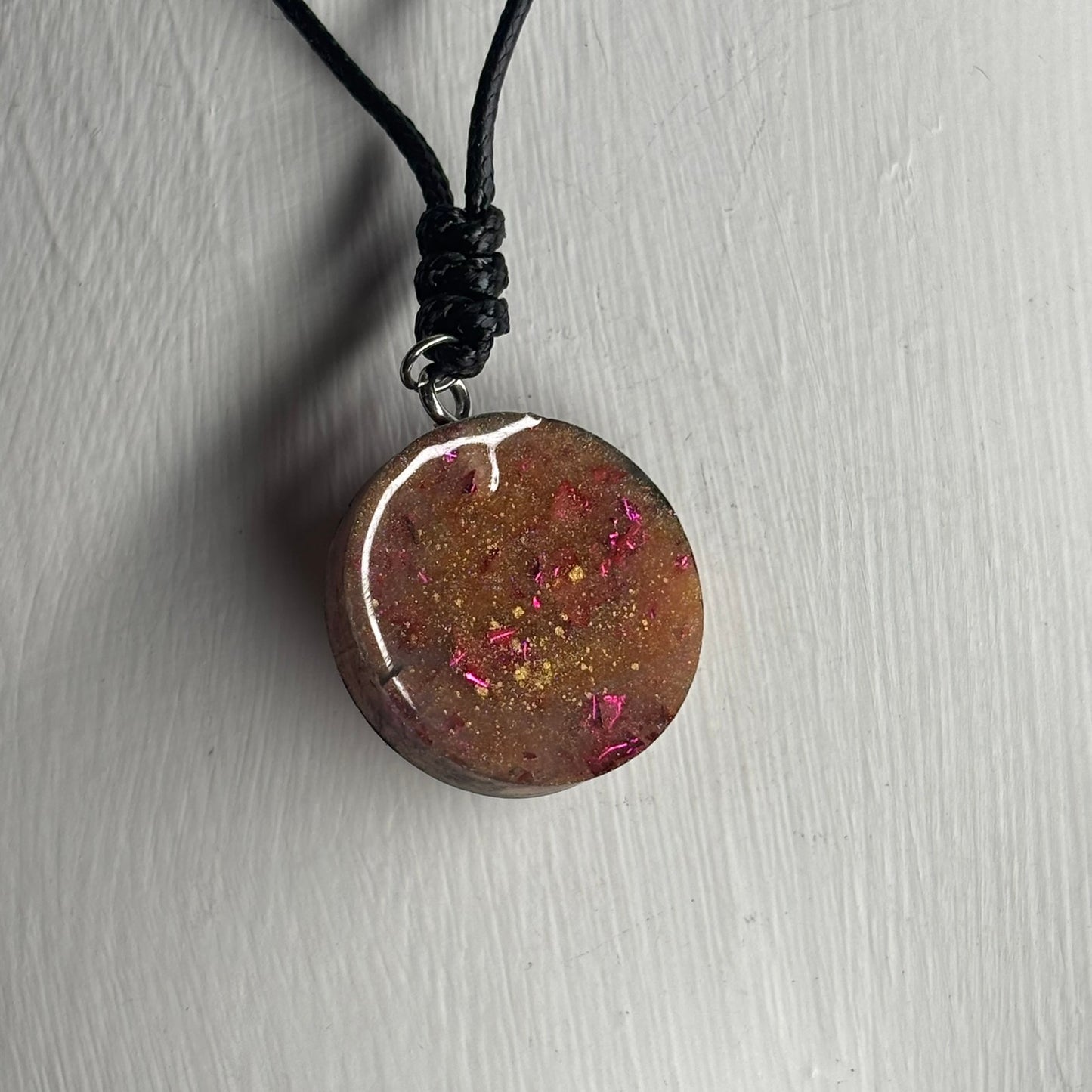 Dark Crystal Brown Queen - Handmade Resin Chess Necklace