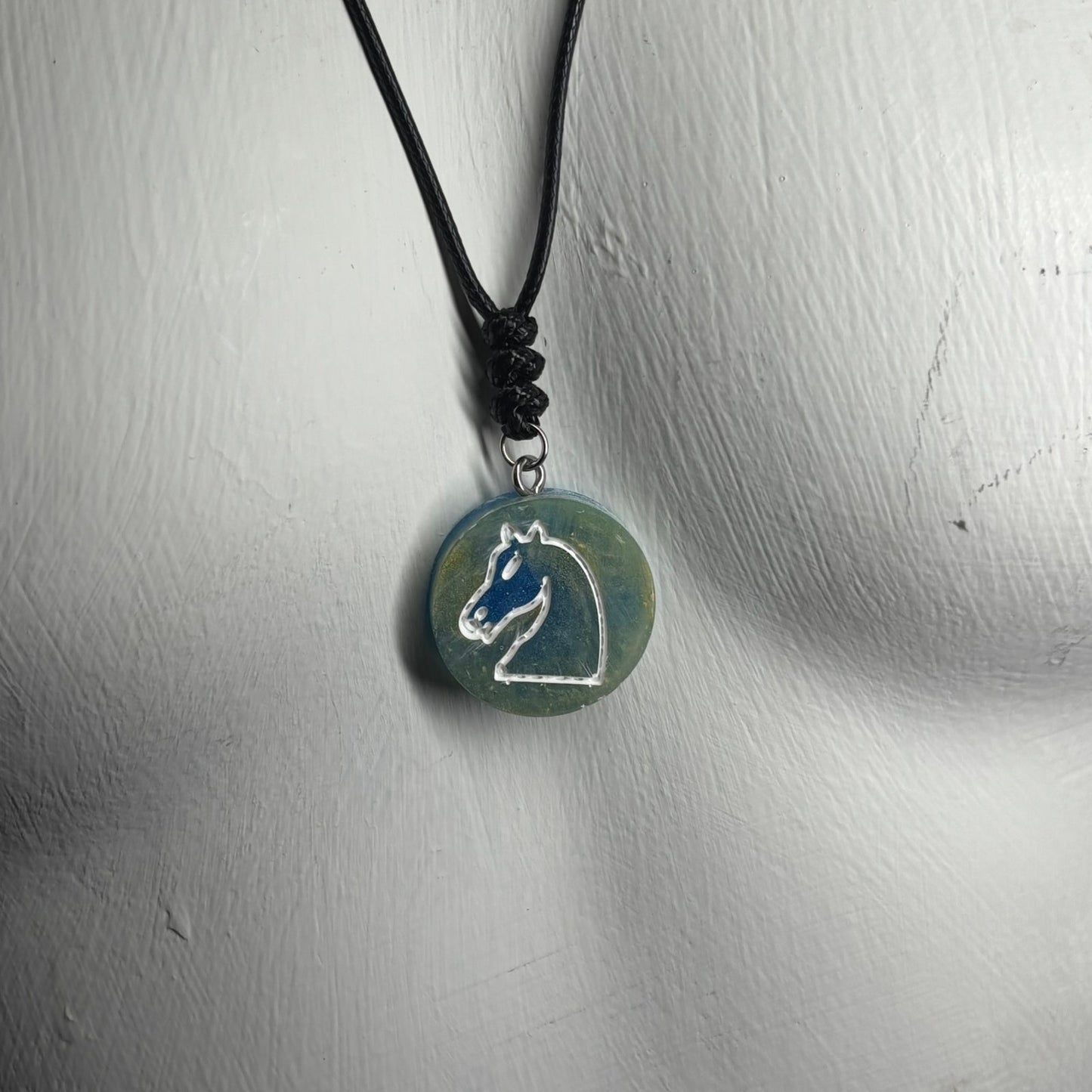 Swampy Knight - Handmade Resin Chess Necklace