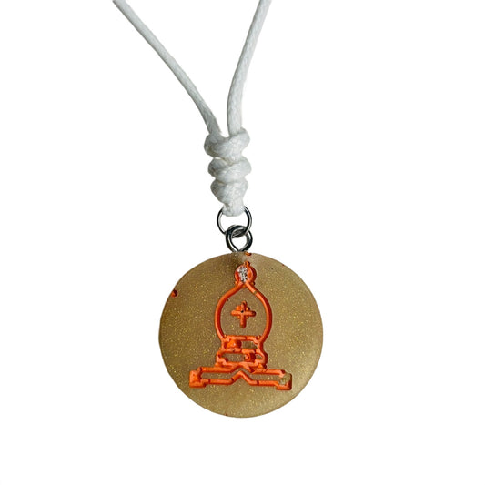 Champagne Cream Bishop - Handmade Resin Chess Necklace