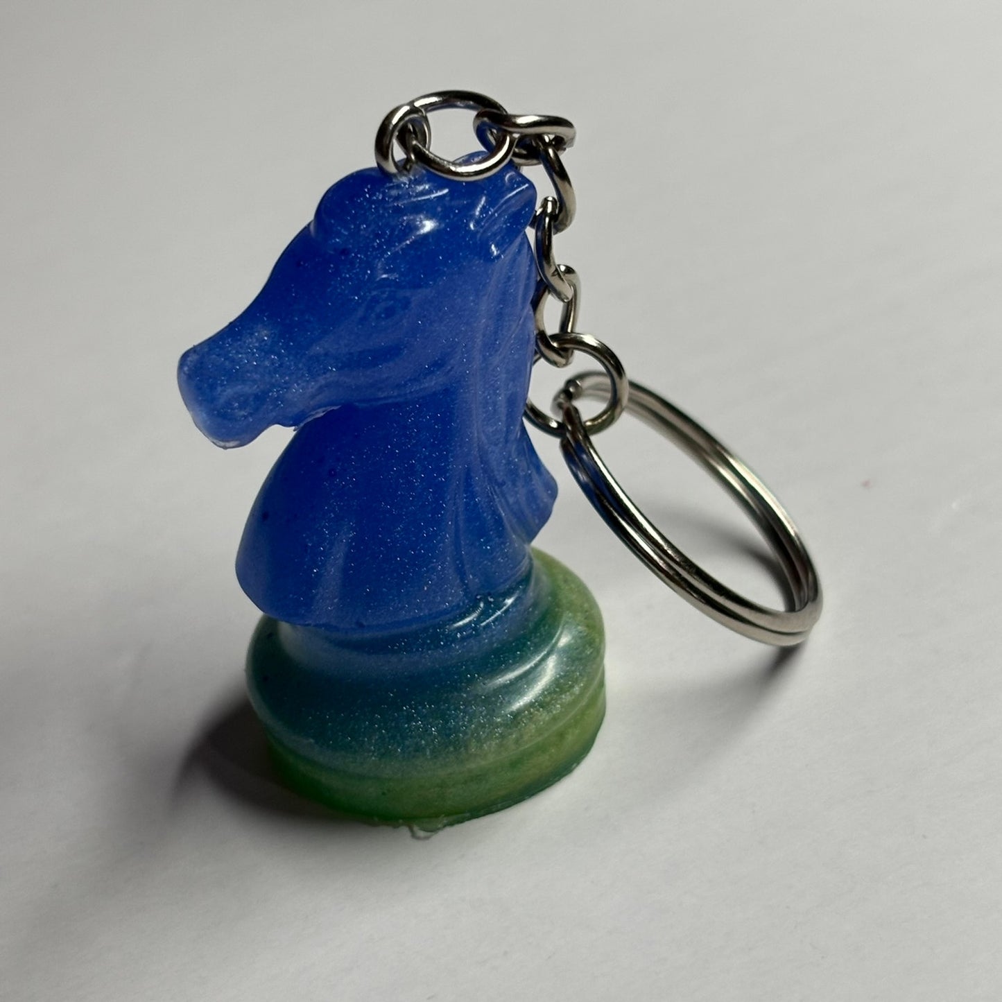 Blue Green Knight  - Handmade Resin Keychain