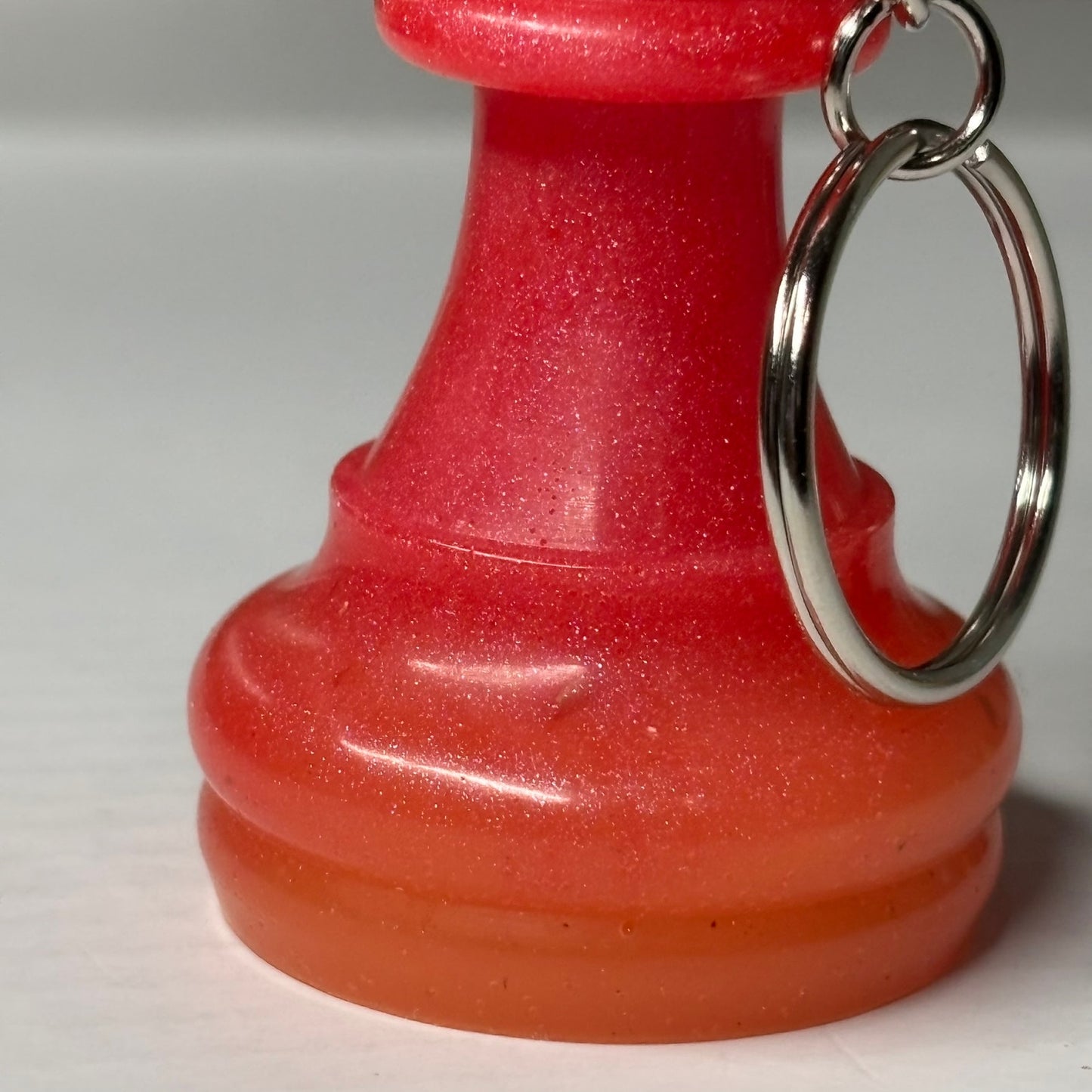 Fire Red Bishop - Handmade Resin Keychain - Large Edition