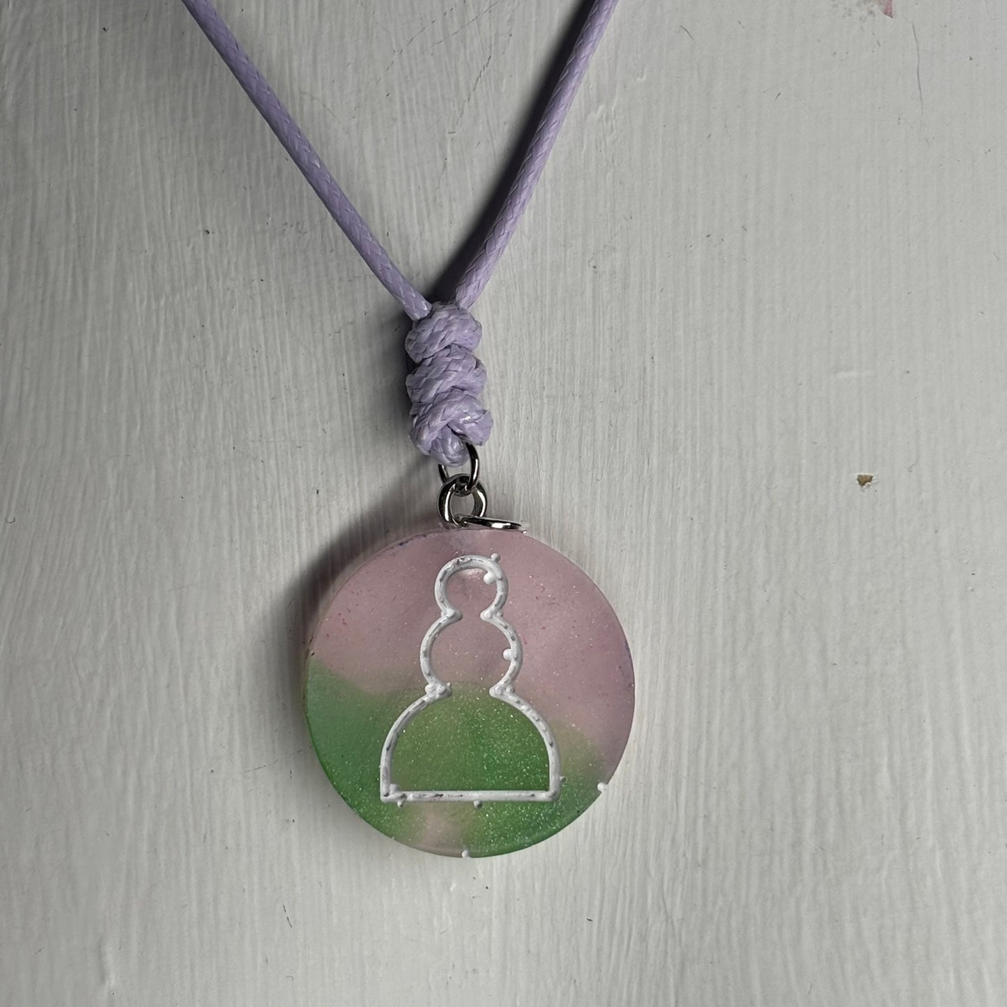 Fantastic Pink Pawn - Handmade Resin Chess Necklace
