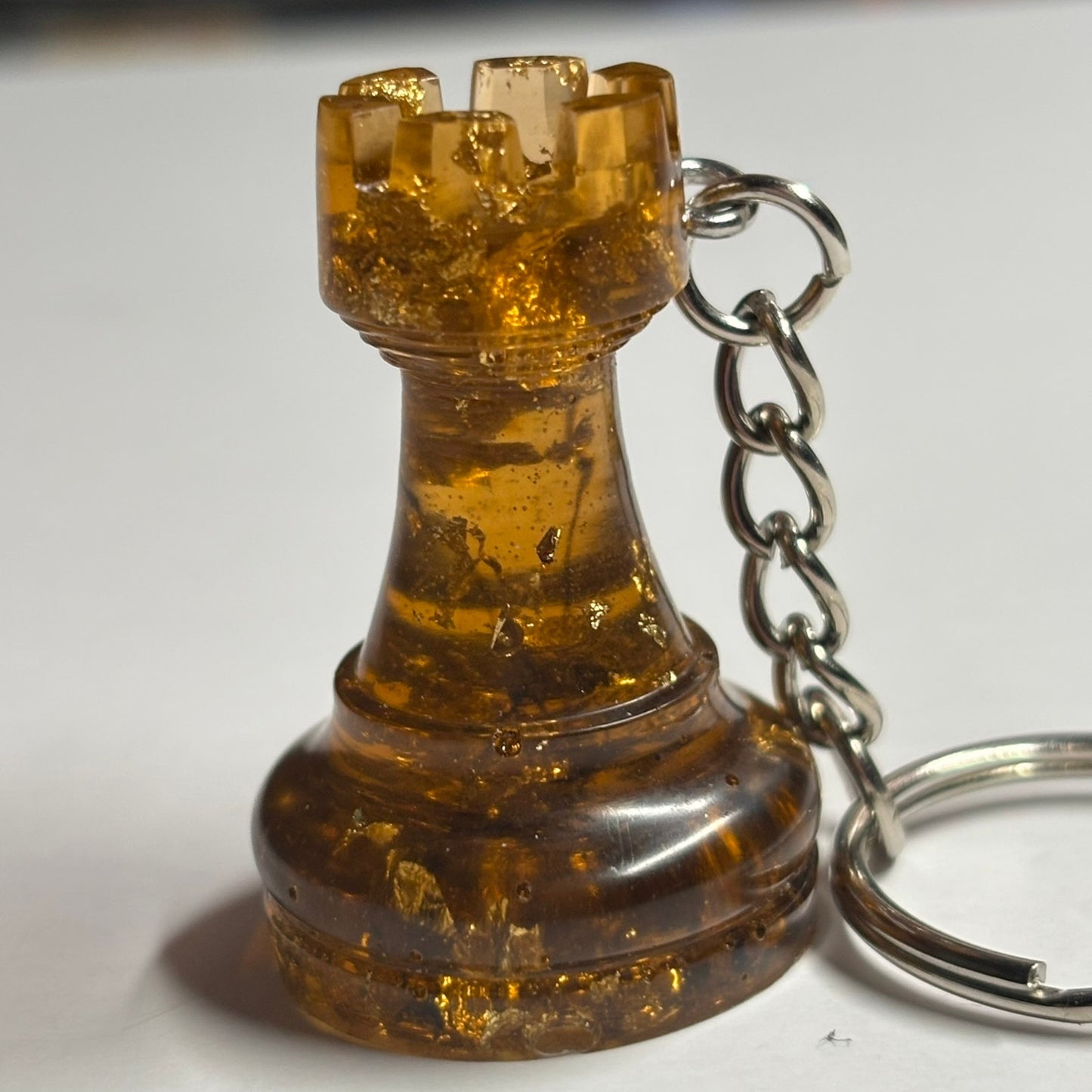 Amber Golden Rook - Handmade Resin Keychain