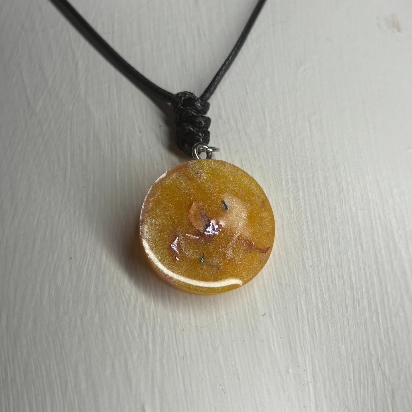 Yellow Crystal Pawn - Handmade Resin Chess Necklace