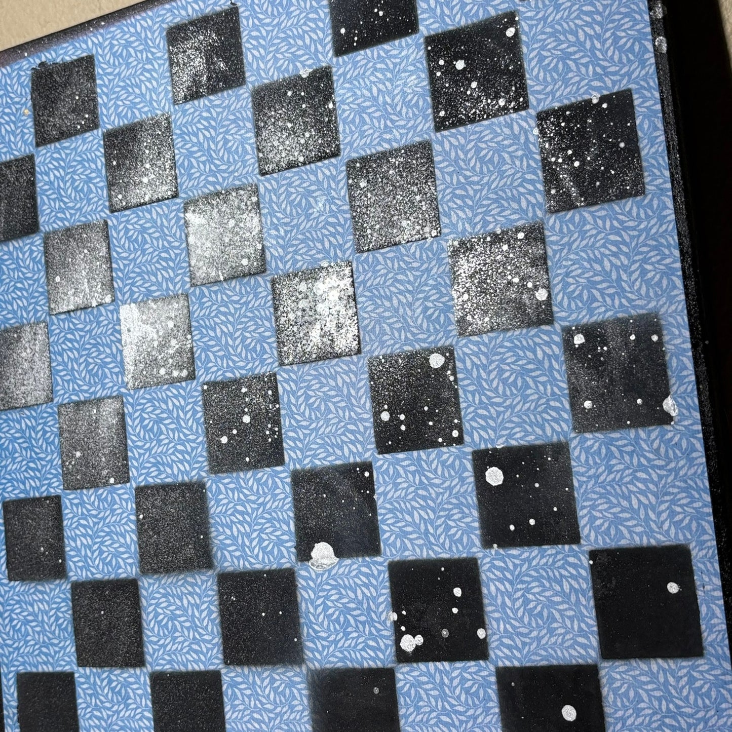 Simple Blue - Scrapbook Chess Board