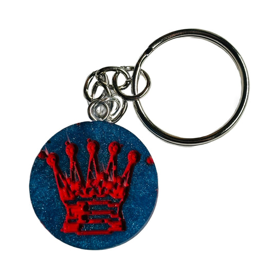 Blue Red Queen - Handmade Resin Keychain