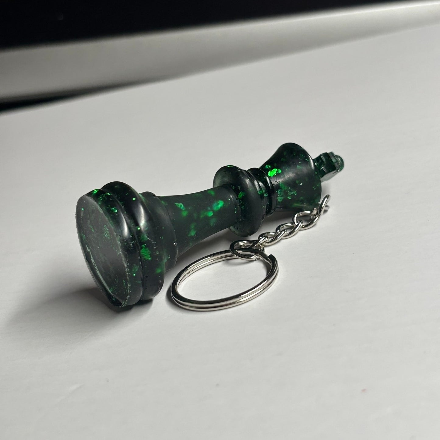 Dark Green King - Handmade Resin Keychain
