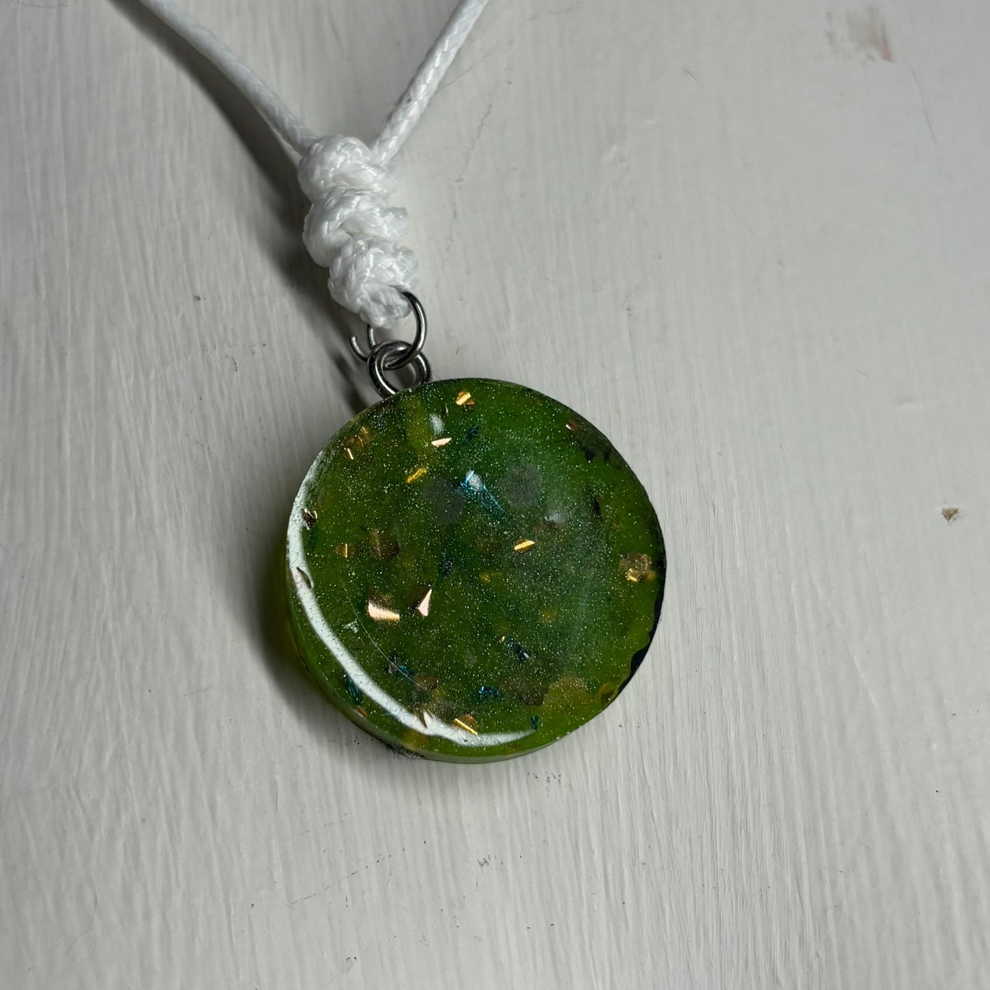 Clean Green Knight - Handmade Resin Chess Necklace