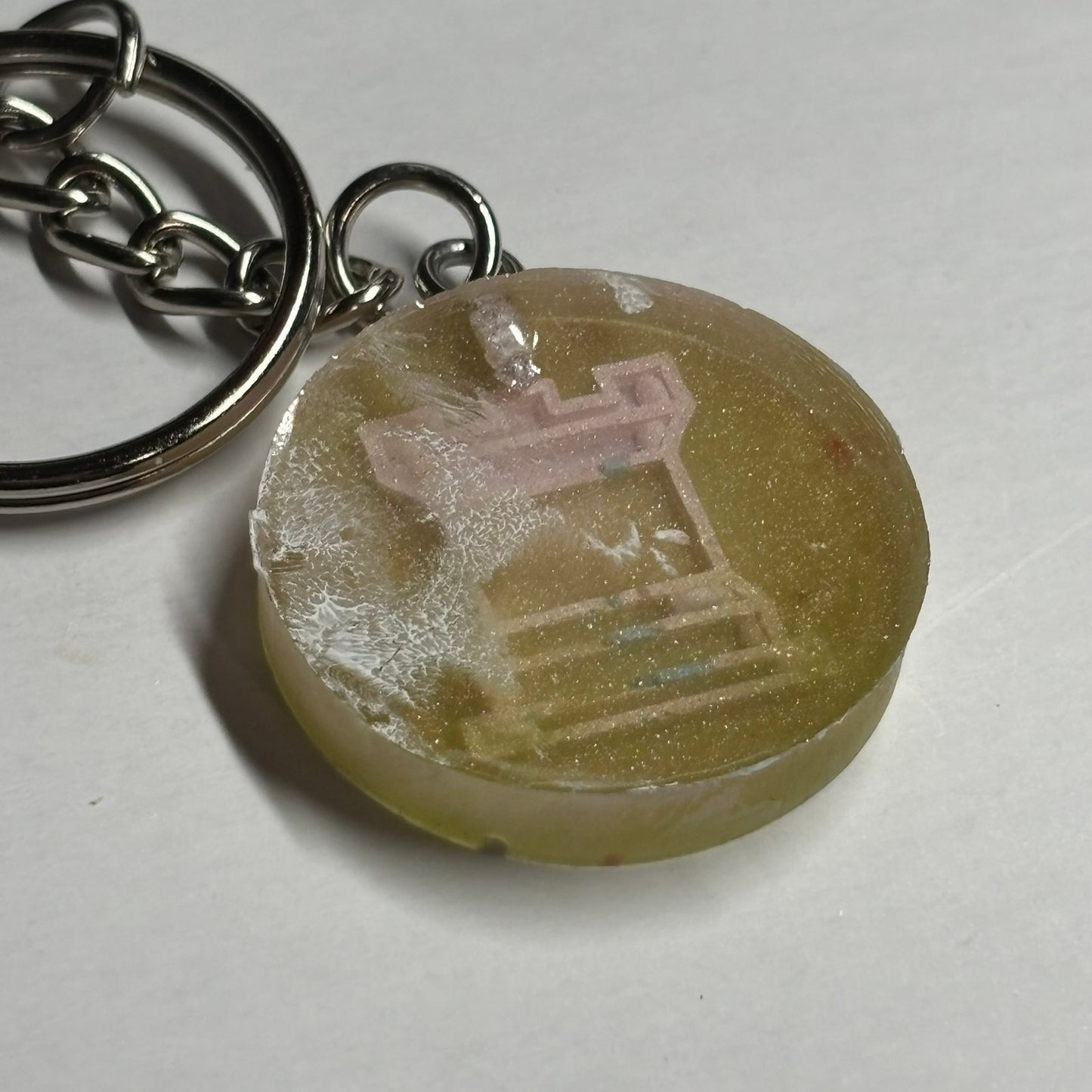 Sun Yellow Rook Handmade Resin Keychain - Flat Edition
