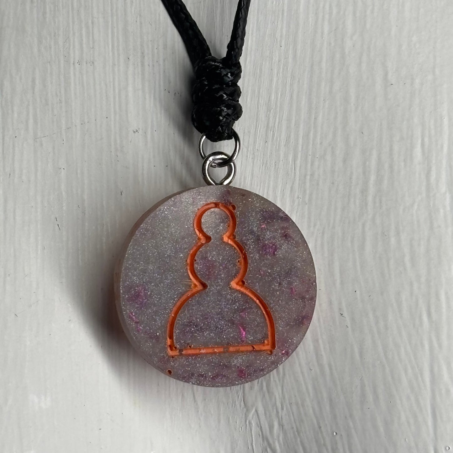 Purple Pawn - Handmade Resin Chess Necklace