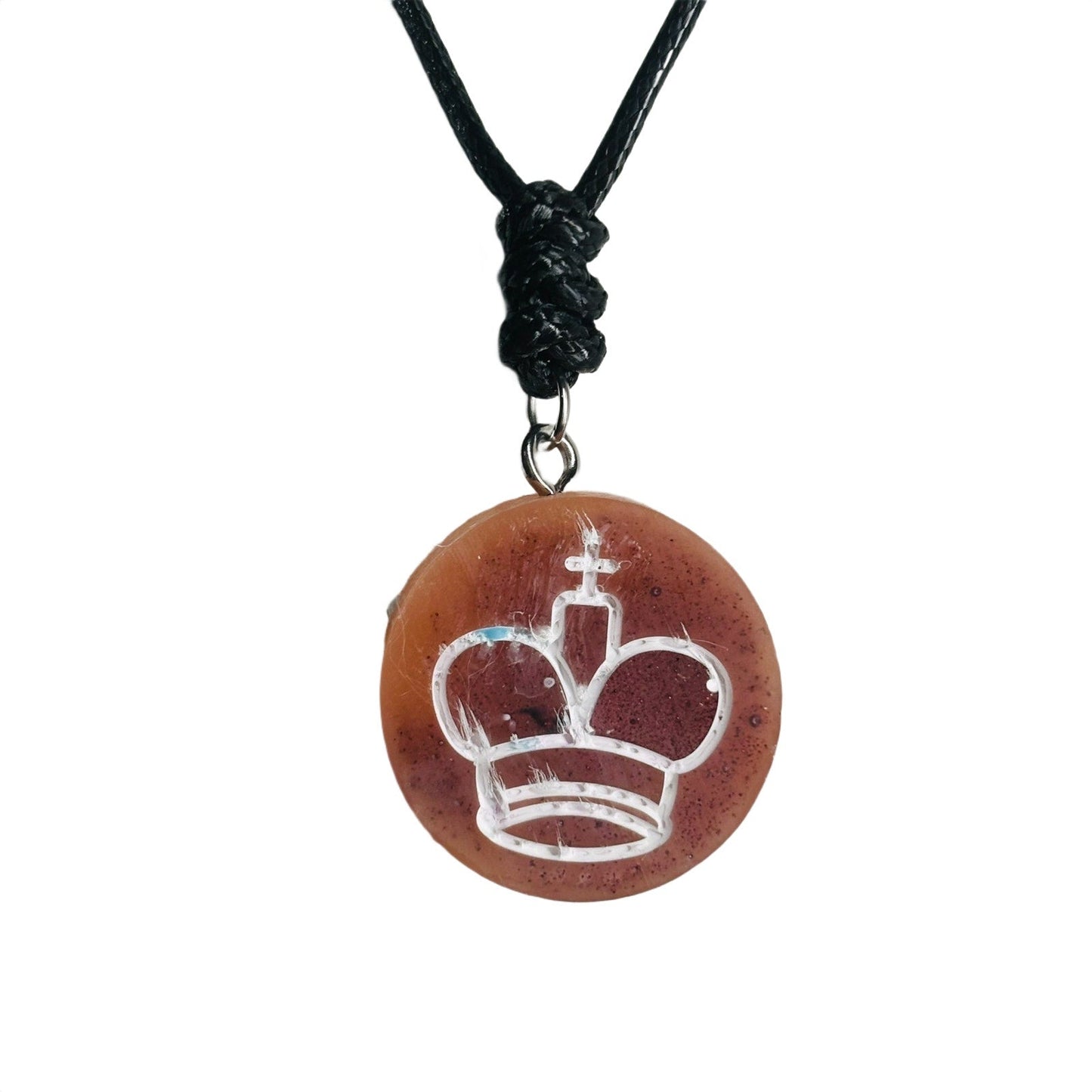 🎁 Coffee Brown King - Handmade Resin Chess Necklace (100% off)